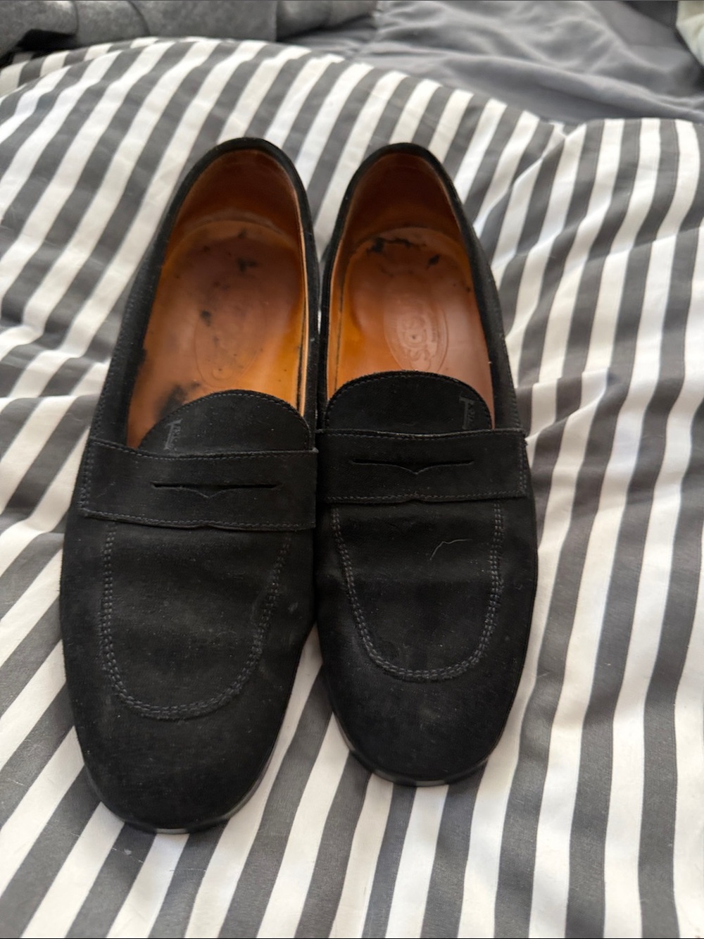 Black Suede Penny Loafers - Classic Slip-On Style